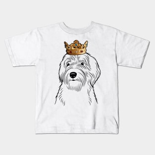 Sheepadoodle Dog King Queen Wearing Crown Kids T-Shirt